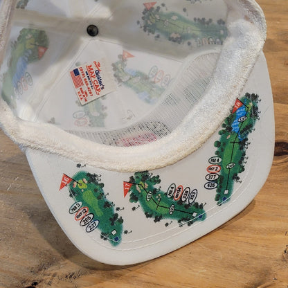 Vintage Ko Olina Hawaii Made USA Golf Course AOP Allover Hat Rope Map Cap