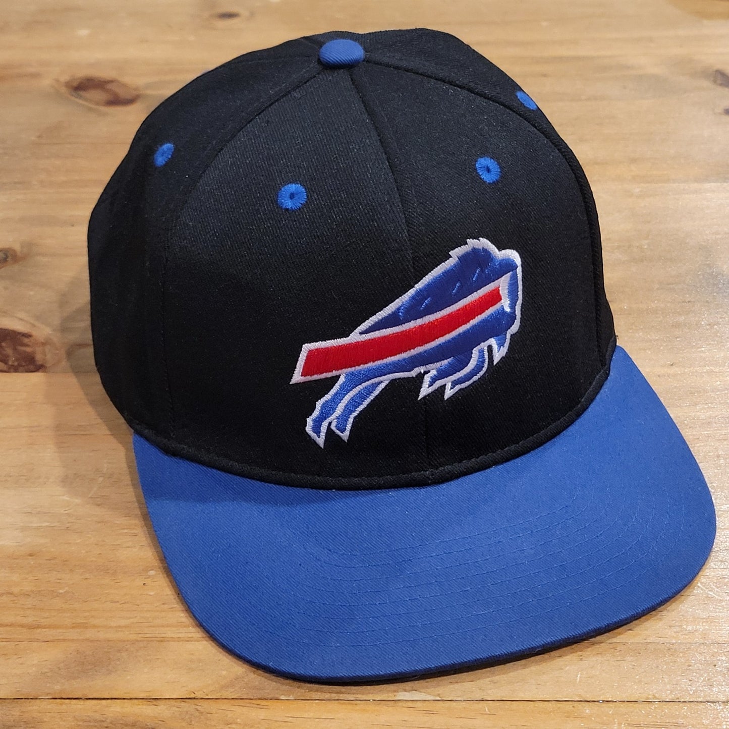 Buffalo Bills Hat Snapback Black Blue Plain Logo Team NFL Reebok One Size