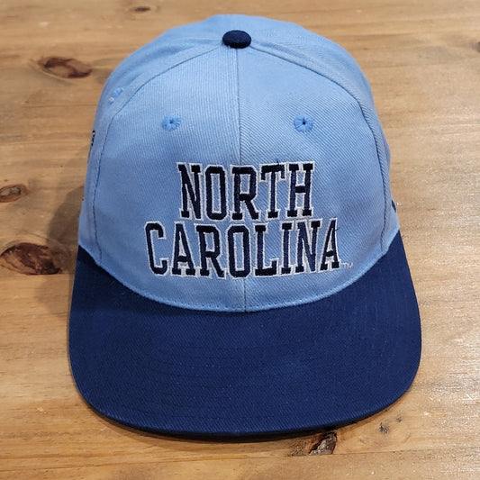 Vintage North Carolina Tar Heels Nike Hat Spell Out One Size 90s Y2K Baby Blue