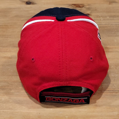 Vintage Gonzaga Bulldogs Hat Strap Back Blue Red 90s College Wool Blend