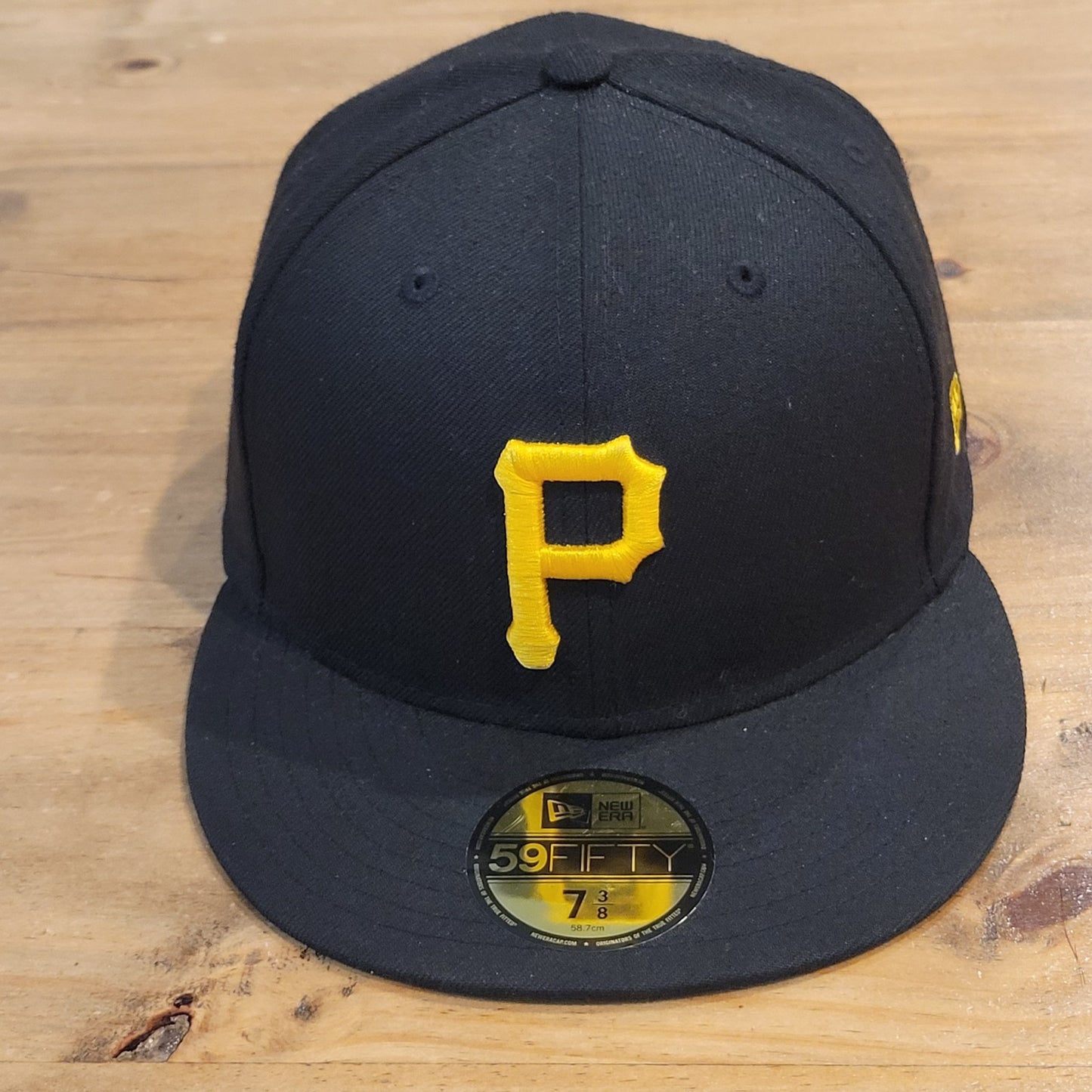 Pittsburgh Pirates Hat New Era Size 7 3/8 Fitted Black MLB 59Fifty Baseball