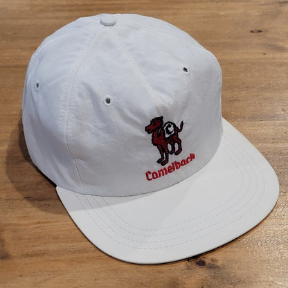 Vintage Camelback Golf Hat Texace Strap Back White One Size 80s 90s Golfer Nylon