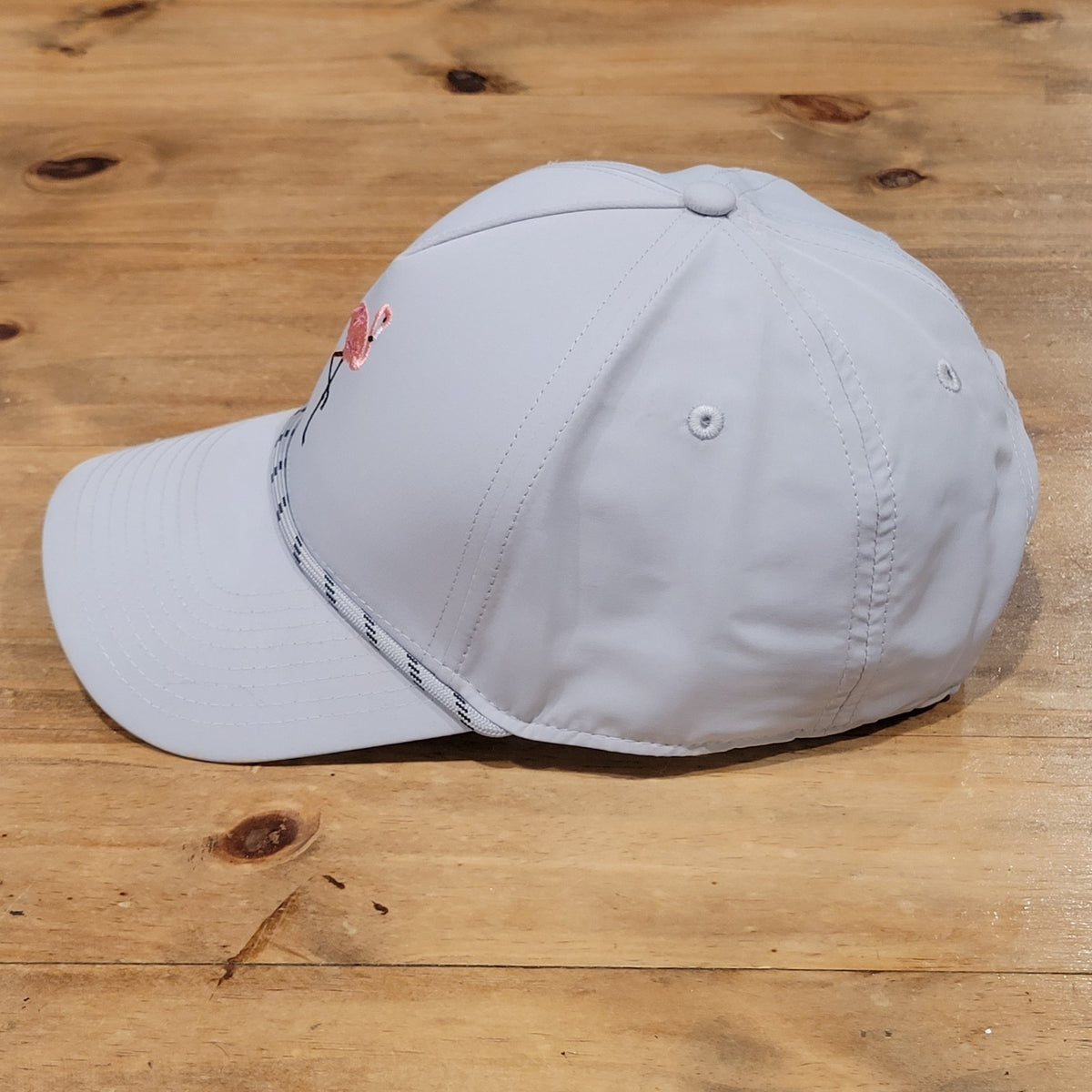 Flamingo Golf Hat Cap Snapback Gray Rope Golfer One Size Adjustable