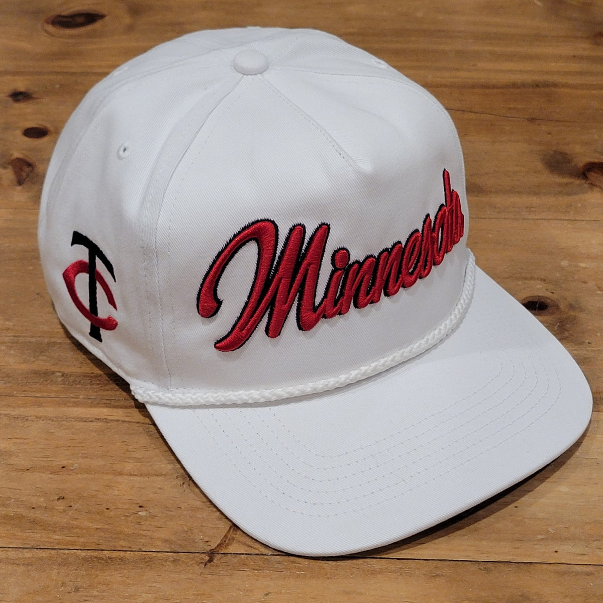 Minnesota Twins Hat Snapback White Rope 47 Brand Hitch MLB Script TC Logo