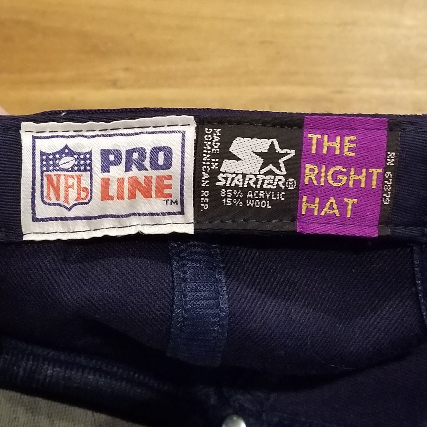 Vintage Chicago Bears Starter Hat Strap Back Wool Blend 90s NFL Pro-Line Stripe