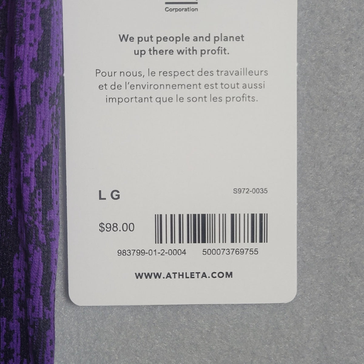 Athleta Flurry Elemental Turtleneck Top Base Layer Long Sleeve Purple Thumbholes