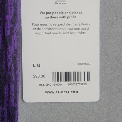 Athleta Flurry Elemental Turtleneck Top Base Layer Long Sleeve Purple Thumbholes