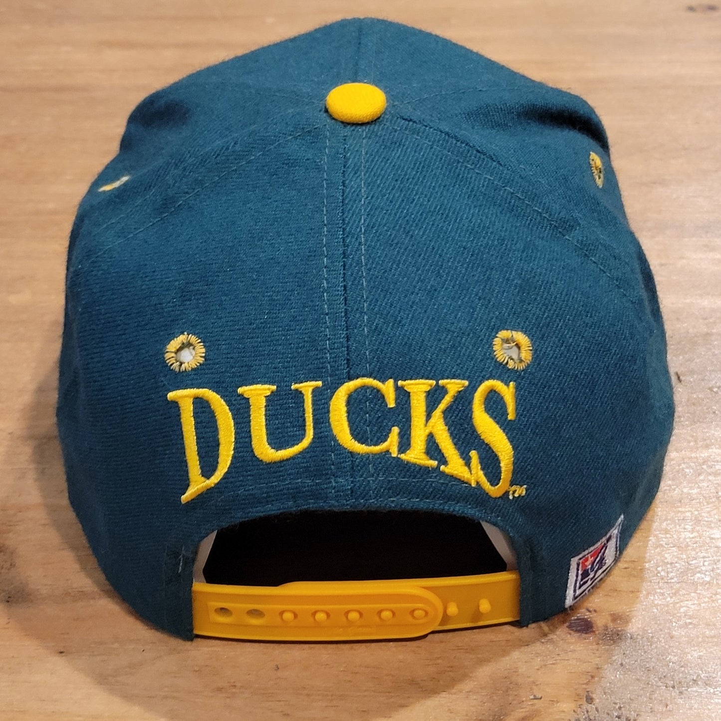 Vintage Oregon Ducks Hat The Game Wool Arch Spell Out Snapback Green 90s