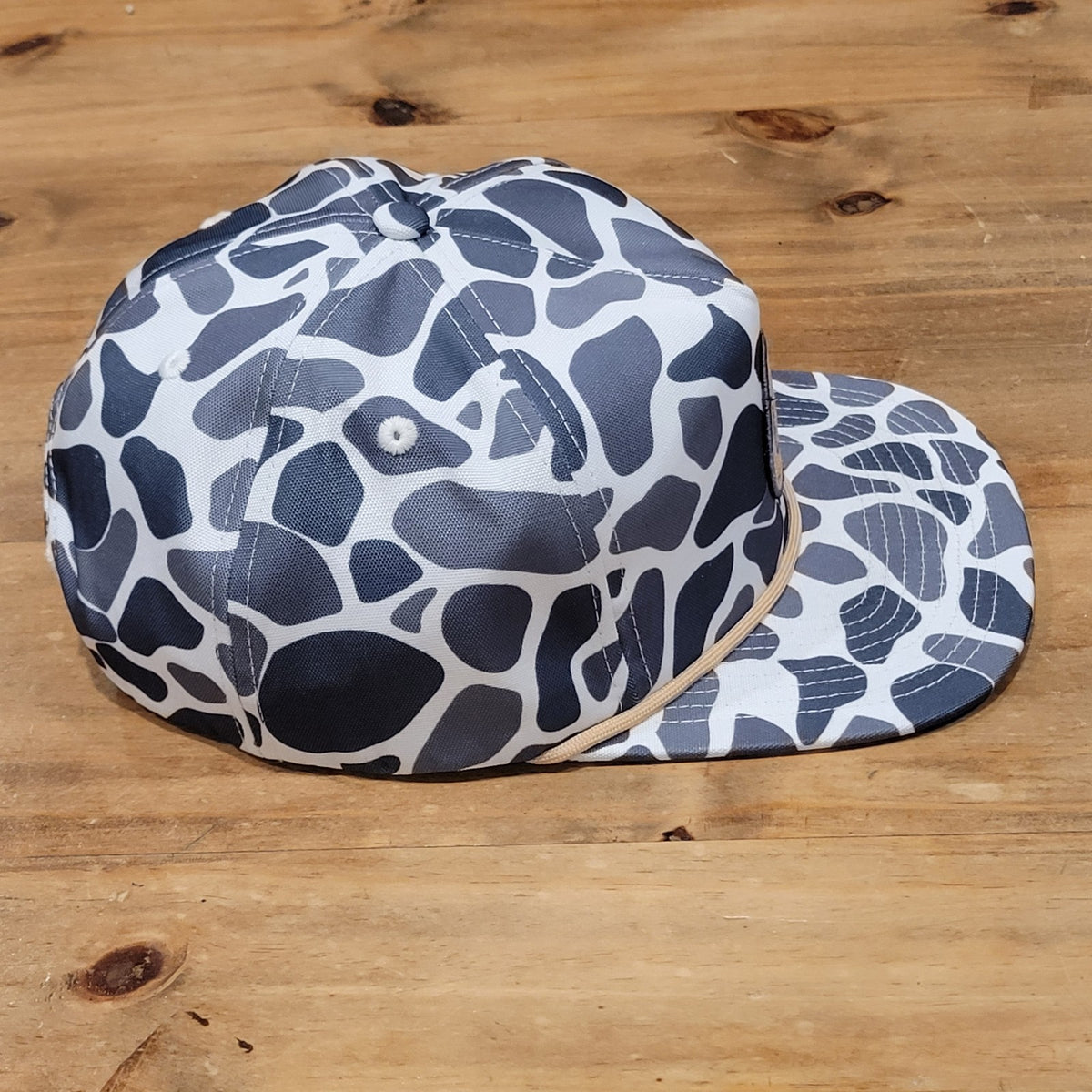 Southern String Hat Co Snapback Gray Camo Camouflage Rope Hunting Deer Patch