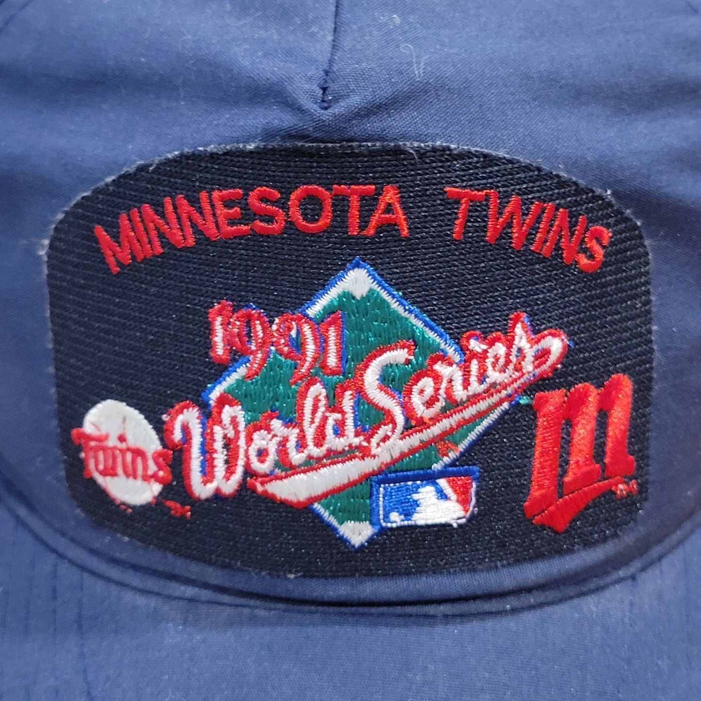 Vintage Minnesota Twins Hat Snapback Blue 1991 World Series Universal Patch