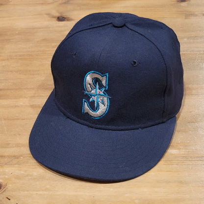 Vintage Seattle Mariners Hat New Era Size 7 1/2 Diamond Pro Wool Made USA 5950
