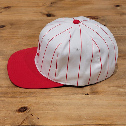 Vintage Cincinnati Reds Hat New Era Snapback White Red Pinstripe 90s Pro Model