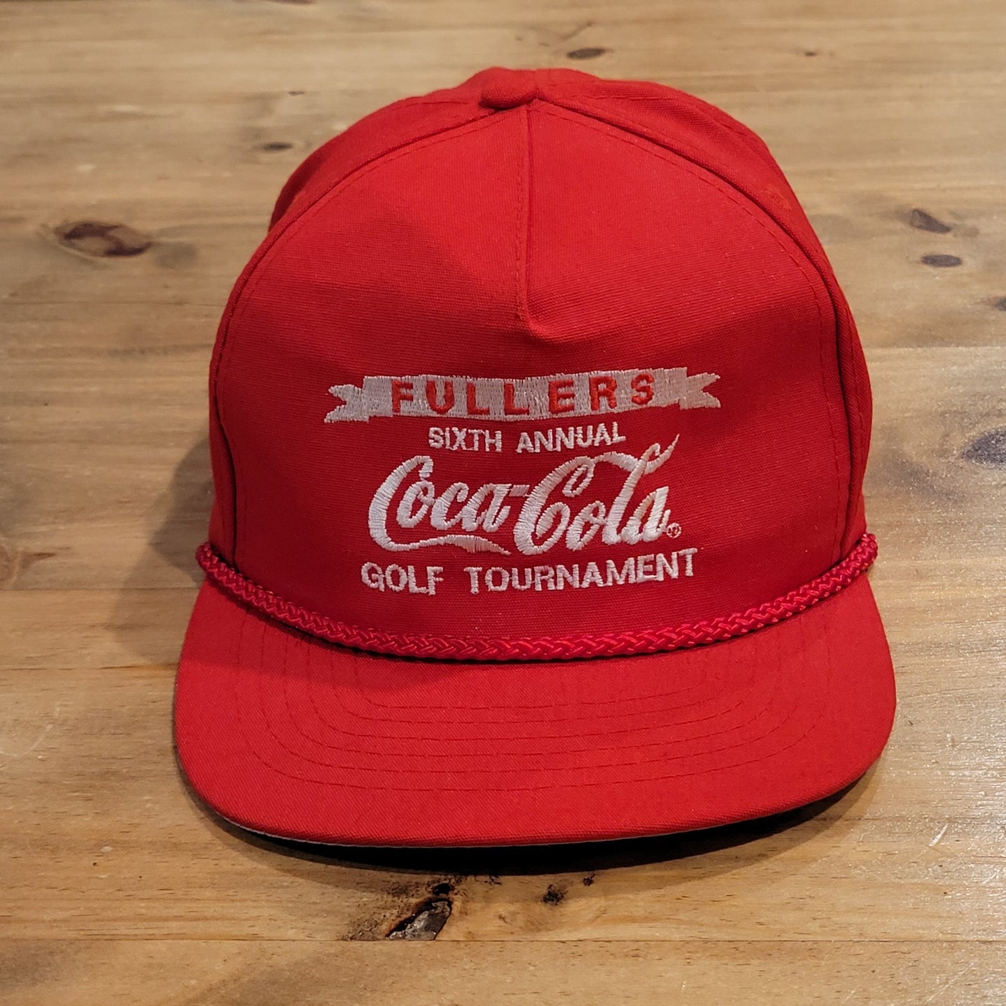 Vintage Coke Golf Hat Snapback Red Rope Fullers Tournament Coca-Cola 90s