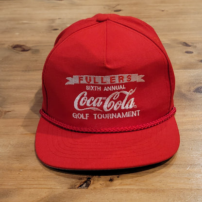 Vintage Coke Golf Hat Snapback Red Rope Fullers Tournament Coca-Cola 90s