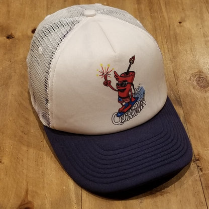 QuikSilver Hat Cap Snapback Mesh Foam Adjustable Surf Firecracker Beach