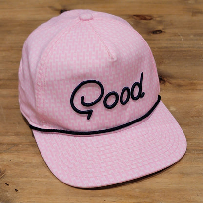 Good Good Golf Hat Snapback Pink Rope AOP Allover Golfer One Size