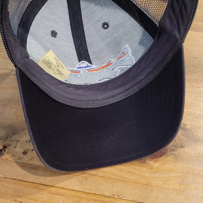 Patagonia Hat Cap Snapback Fish Trout Fitz Roy Trucker Mesh Back Gray One Size