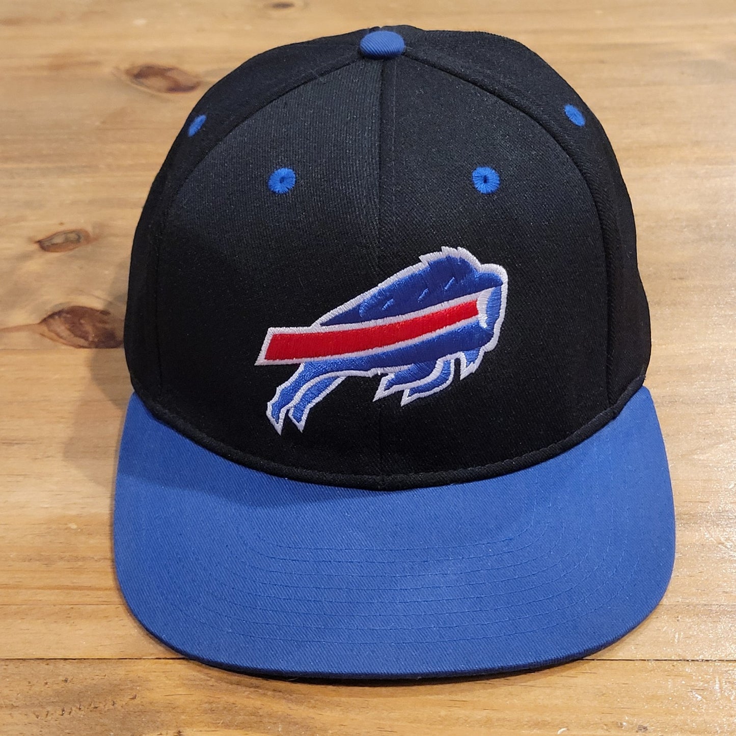 Buffalo Bills Hat Snapback Black Blue Plain Logo Team NFL Reebok One Size