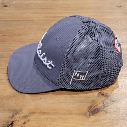 Titleist Hat Cap Snapback Gray Mesh Back Golf NW Flag Logo One Size Pro V1