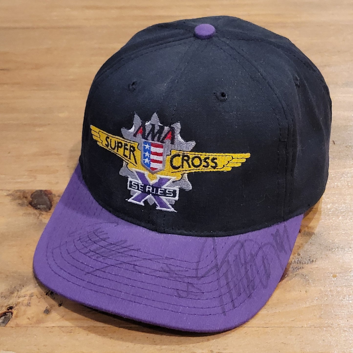AMA Super Cross X Series Hat Snapback Black Motorcycle Made USA Jeremy Mcgrath