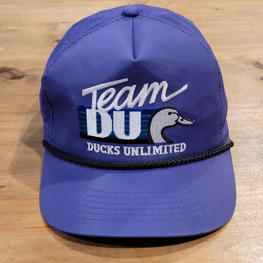 Vintage Ducks Unlimited Hat Snapback Purple Team DU Rope 90s