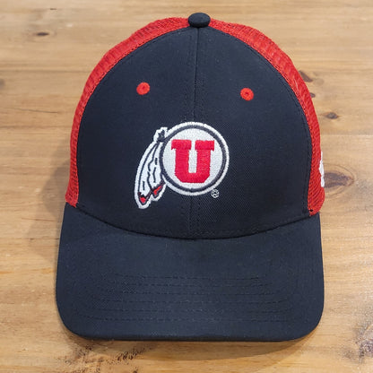 Utah Utes Under Armour Hat Cap Snapback Black Red One Size Mesh Back Trucker