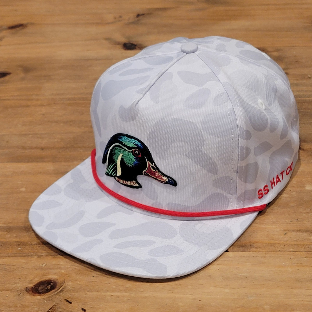 Southern String Hat Co Snapback Gray White Camouflage Duck Mallard Hunting