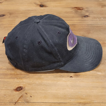 Vintage Nike Hat Cap Strap Back Black Purple Embroidered Swoosh Logo Faded