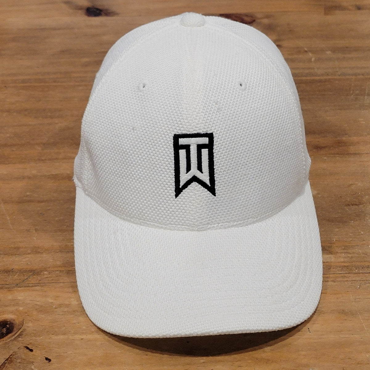 Vintage Tiger Woods Hat Size M/L White Black TW logo Golf Y2K Golfer Swoosh