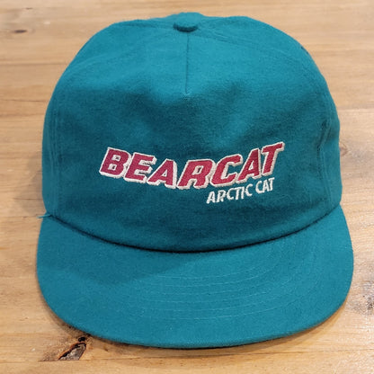 Vintage Bearcat Artic Cat Hat Snapback MAde USA Articwear 90s Green spell Out