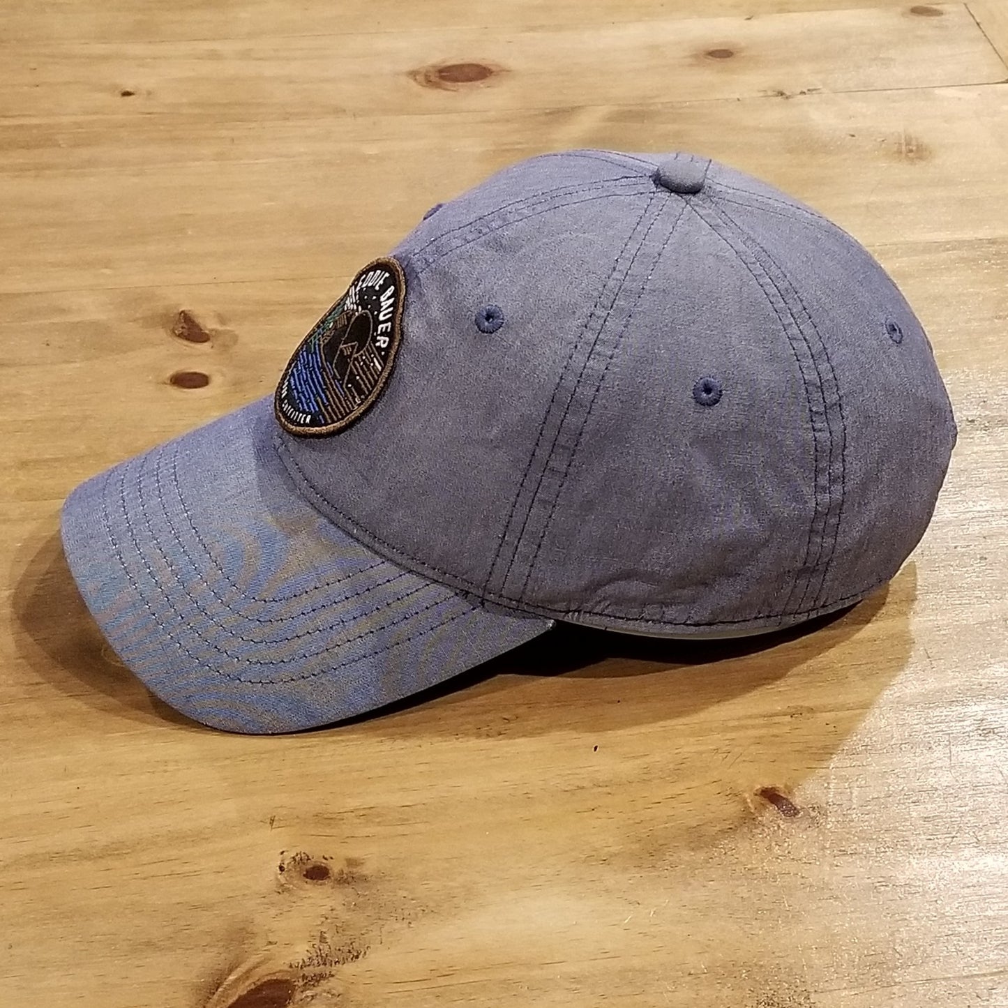 Eddie Bauer Hat Round Circle Patch Mountain Lake Outdoor Logo Hiking Camping