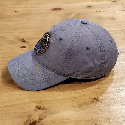 Eddie Bauer Hat Round Circle Patch Mountain Lake Outdoor Logo Hiking Camping