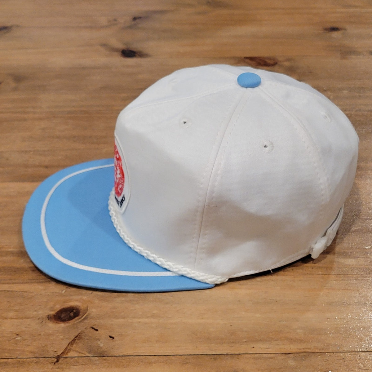 Vintage Chinese Lucky Patch Trucker Hat Retro Adjustable Zip Back 80s 90s Rope