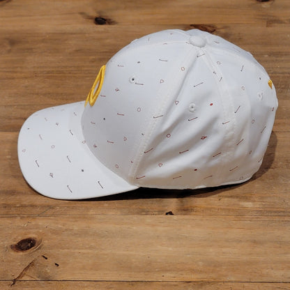 Puma Hat Cap Snapback AOP Allover White Yellow P Logo One Size Golf Golfer