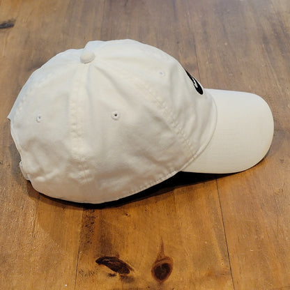 Nike Hat Cap Strap Back White Black Swoosh Spell Out Logo Dad Cotton One Size