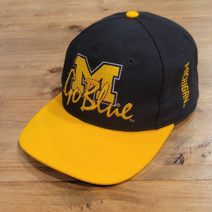 Vintage Michigan Wolverines Hat Snapback The Game Go Blue Wool Blend College 90s