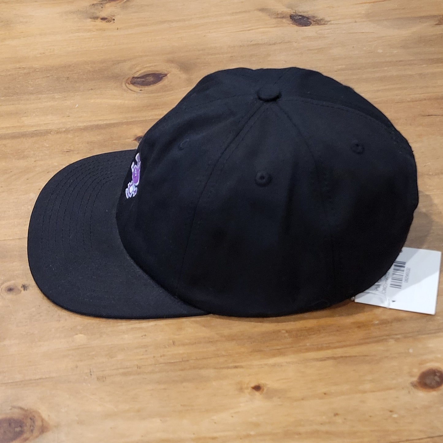 Cold World Black Baseball Cap Hat Purple Rabbit Embroidered Logo Adjustable NWT