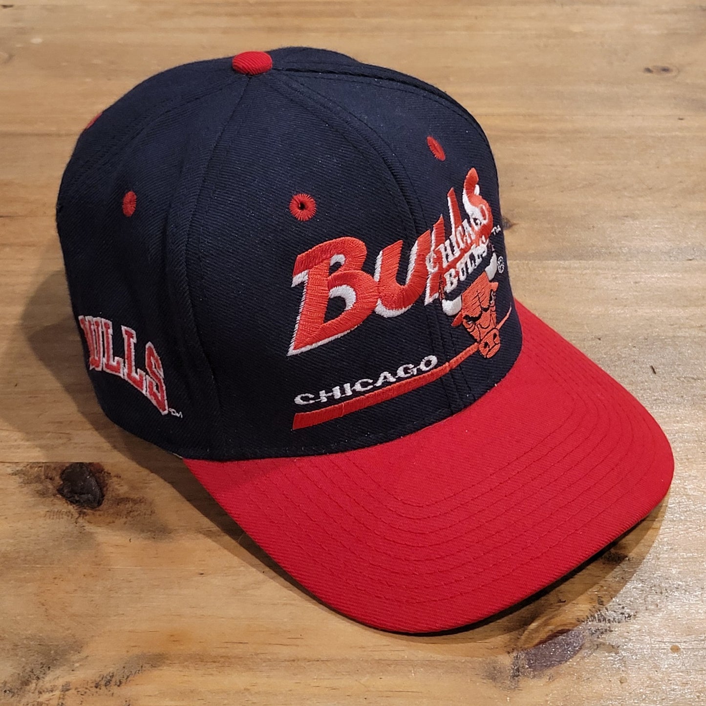 Vintage Chicago Bulls Hat Snapback Black Twins Enterprise Wool Blend 90s Jordan