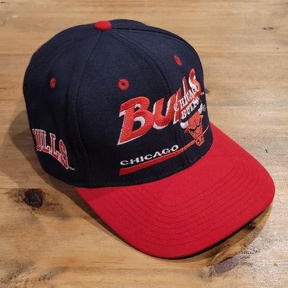 Vintage Chicago Bulls Hat Snapback Black Twins Enterprise Wool Blend 90s Jordan
