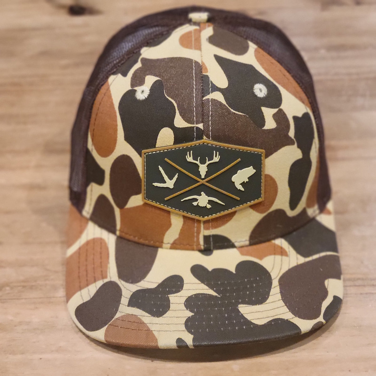 Fierce 901 Hunting Hat Snapback Duck Camo Trucker Brown Fish Deer Patch One size