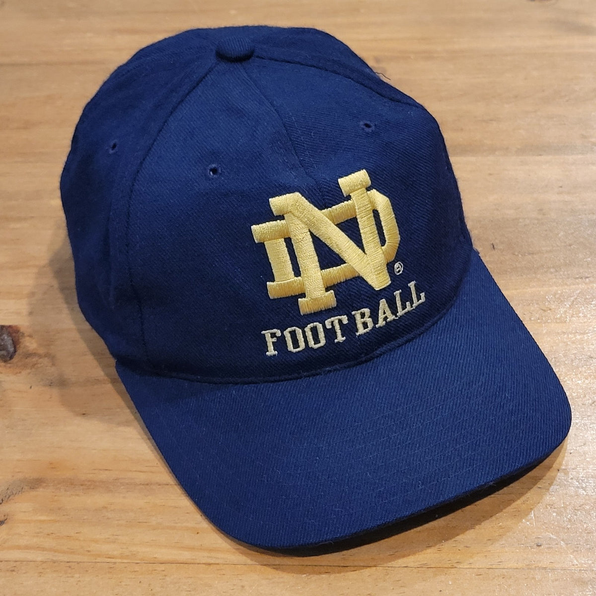 Vintage Notre Dame Hat Snapback Reebok Blue 90s College Football ND Logo Wool