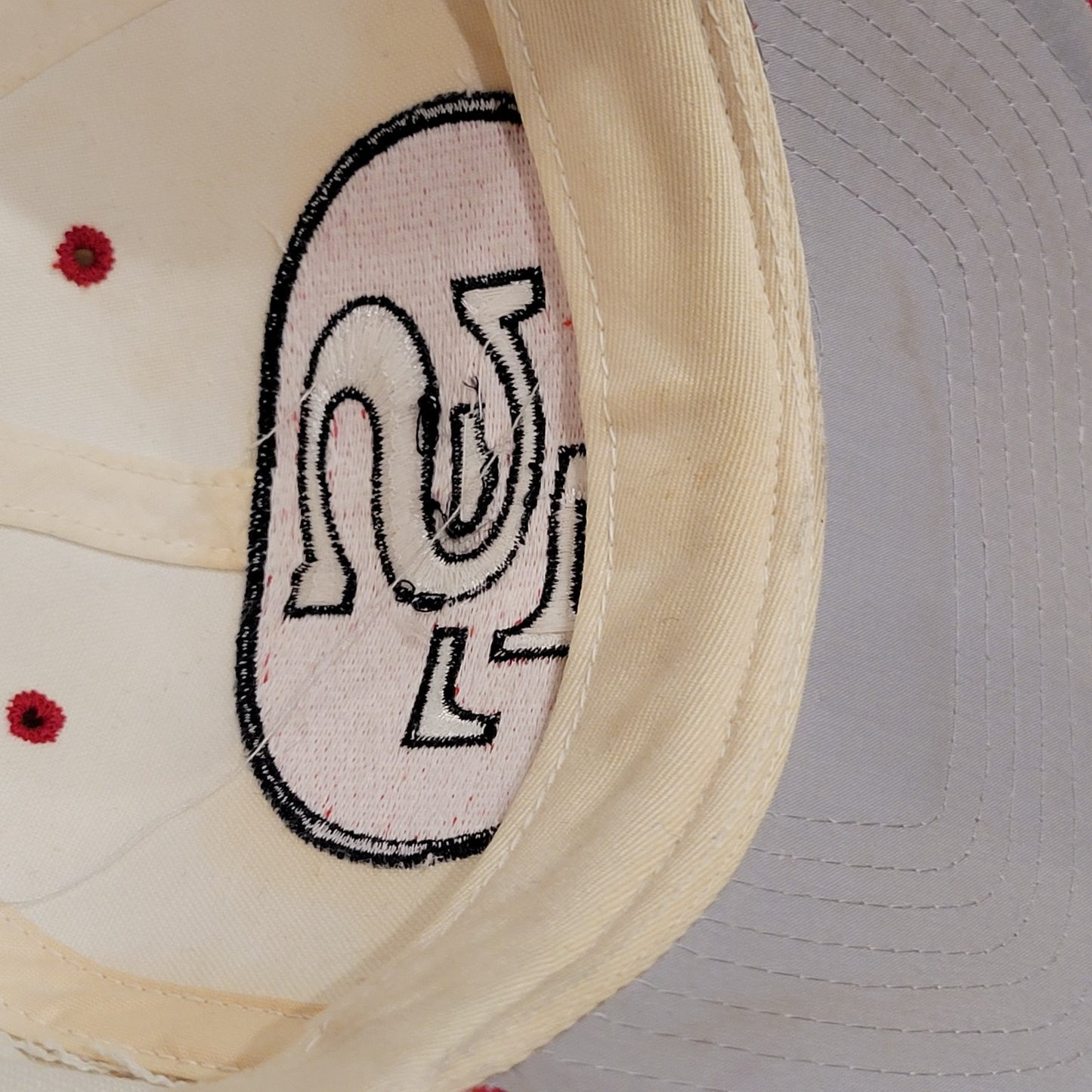 San Francisco 49ers Blockhead Snapback American Needle White 90s NFL Wool Blend
