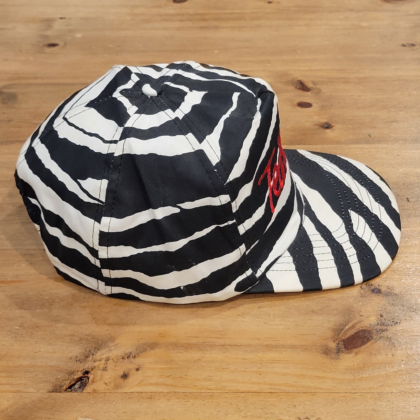 Vintage Ted Nugent Hat Snapback Rock Music Band Tour Zebra Striped 80s 90s