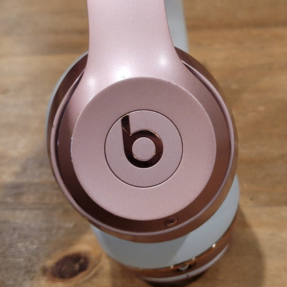 Beats Solo3 Wireless On-Ear Headphones White Rose Gold A1796 Working Clean 1161