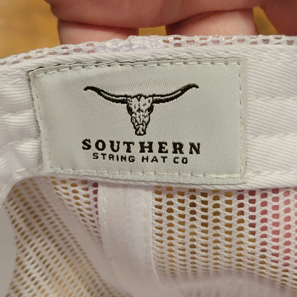 Southern String Hat Co Snapback Trucker White Mesh USA Flag Rope SS Hat One Size