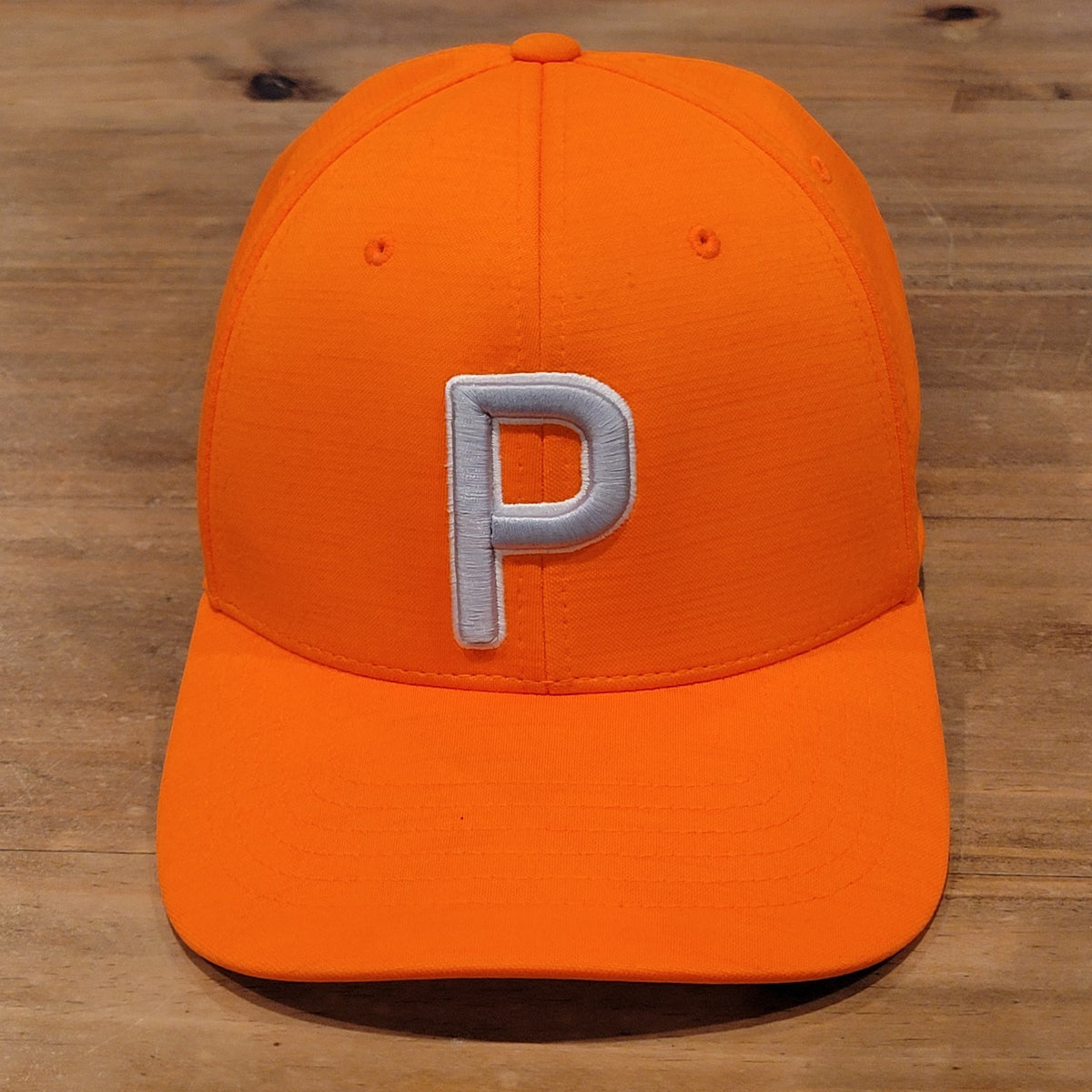 Puma Golf Hat Snapback Blaze Orange P Logo One Size Adjustable