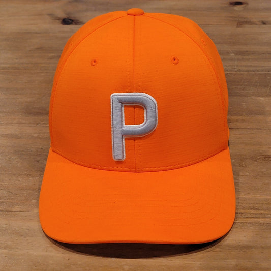 Puma Golf Hat Snapback Blaze Orange P Logo One Size Adjustable