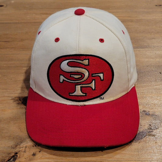 San Francisco 49ers Blockhead Snapback American Needle White 90s NFL Wool Blend