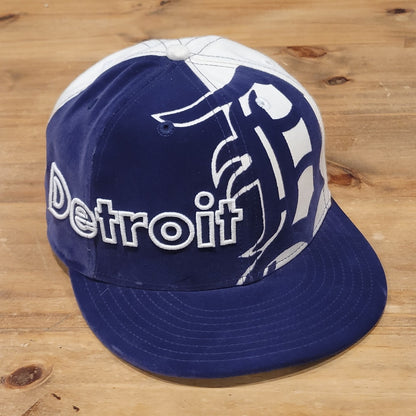 Vintage Detroit Tigers New Era Hat Size 7 1/2 Velvet Big Logo 59Fifty Fitted