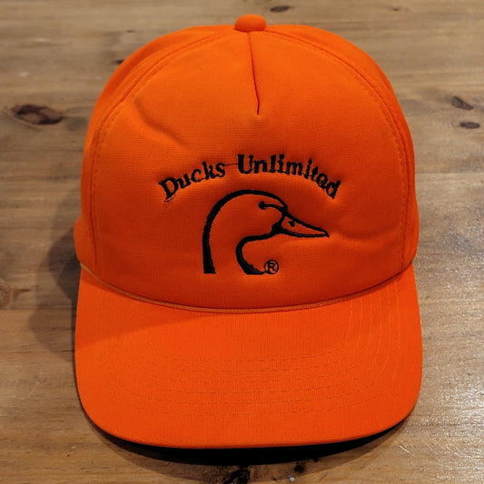 Vintage Ducks Unlimited Hat Strapback Blaze Orange  DU 90s Embroidered Duck